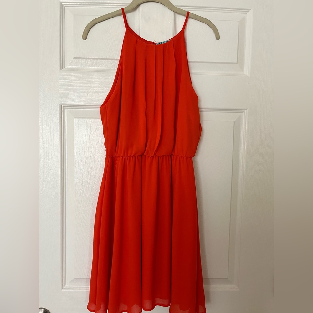Orange Flowy Mini Dress